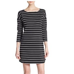 NWT 5/48 Dinah black and white stripe 3/4 sleeve dress Large